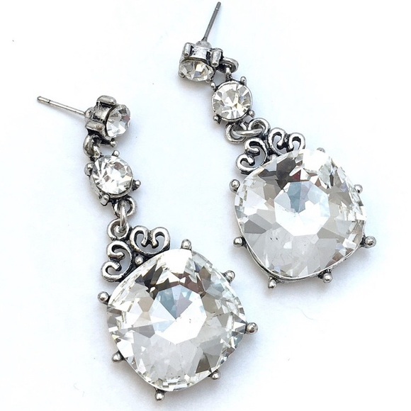 Jim Ball Jewelry - Crystal Square Drop Earrings